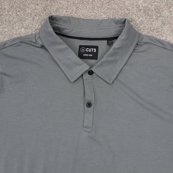 Cuts Curve-Hem Polo Shirt Adult 2XL XXL Green PYCA Pro Short Sleeve Pullover - Picture 5 of 13